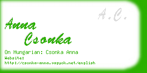 anna csonka business card